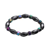 Heallily 4pcs Hematite Magnetic Bracelet Healthy Magnetic Beads Bracelet Anklets Jewelry for Men Women Arthritis Carpal Tunnel