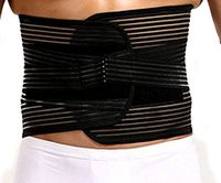 ieasysexy New Back Support & Posture Men's Breathable Adjustable Body Shaper Slimming Tummy Trimmer Waist Binder Belt for Beer Belly (XXL, Black)