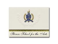 Signature Announcements Stivers School for the Arts (Dayton, OH) Graduation Announcements, Presidential style, Elite package of 25 with Gold & Blue Metallic Foil seal