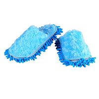 Microfiber Slipper Cleaning Mop Slippers Washable Detachable Floor Dusting Slipper House Cleaning Tool - Blue