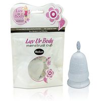 Luv Ur Body Menstrual Cup – Eco Friendly, Soft, Flexible, Firm and Hypoallergenic FDA Approved Medical-Grade Silicone – Prevent Shafting Rashes Reduce Menstrual Cramps (Medium - Clear)