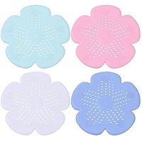 Syhonic 4 Pack Silicone Drain Hair Catcher Flower Shape Kitchen Sink Strainer Bathroom Shower Sink Stopper