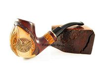 Fashion New American Eagle Tobacco Smoking Pipe Carved Pear Root + Pouch Gift! (Metal Eagle)
