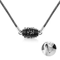 Aromatherapy Essential Oil Diffuser Necklace Pendulum Pattern Aroma Necklace with Black Rope Aroma Necklace Locket Pendant Gifts for Women & Men（Black）