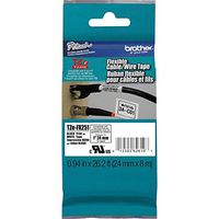 Wholesale CASE of 10 - Brother 1" Black on White Flexible ID Tape-Labeling Tape, 1" Wide, Black On White