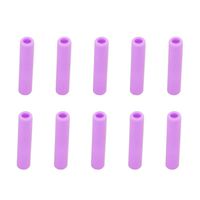 Straw Sleeve, Maserfaliw 10Pcs 6mm Silicone Reusable Straw Mate Sleeve Drink Teeth Shockproof Protector - Purple, Recyclable, Suitable For Holiday Gifts In The Outing and Indoors.