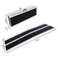 Bigbanana 8 FT Portable Folding Wheelchair Ramps Non-Skid Aluminum Loading Traction Threshold Ramp Holds up to 600 lbs