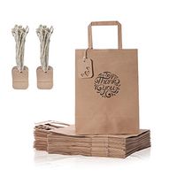 JCKBAGS Thank You Gift Bags with Tags 50 (10.5 x 8 x 4.5) Qty Thank You Gift Bags with Handle, High-Quality Paper Bags