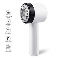 TBTEEK Fabric Shaver and Lint Remover with Replaceable 3-Leaf Floating Blades,Rechargeable Lint Shaver,Security Lock,Efficient Sweater Shaver for Sofas,Blankets,Sheets,Sweater,Wool Coat