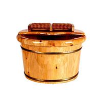 Foot Tub,Wooden Barrel,Foot Wash Barrel,26cm High,Cedar Wood Foot Bath Barrel,Foot Bath Barrel,Covered Pedicure Basin,for Foot Massage Spa