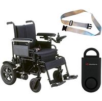 Drive Cirrus Plus EC Folding Power Wheelchair, 16" Seat & Free 130 dB Black Personal Safety Alarm/Siren! + Silver Belt!