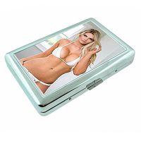 Atlanta Pin Up Girls Georgia USA S8 Silver Cigarette Case Metal Wallet Id Holder King & 100's 4" X 2.75" RFID Protection