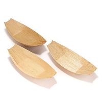 BambooMN 6" x 2.75"Premium Bamboo Leaf Boat, All Natural and Disposable Compstable for Catering and Home Use, 100 Pieces