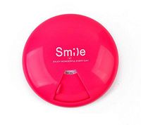 Cosmetic Pill Box 7 Days Pill Case Portable Round Tray Pills Organiser/Medicine/Vitamins Storage Container/Dispenser-7 Compartments,Rosy (Color : Rosy, Size : 8.6x3.2cm)