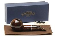 Savinelli Italian Tobacco Smoking Pipes, Marron Smooth 320 KS