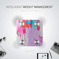 Bluetooth Smart Weight Digital Scale Art Colorful Paint Block Spray Graffiti Scale for Weight Body Fat Composition Monitor Analyzer with Smartphone App for Body Management-396 Lbs