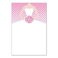 30 Blank Cards Invitations Thank You Cards Pink Dress Bridal Shower + 30 White Envelopes