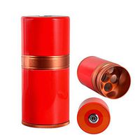 JTYX CIGARETTE CASES Metal Cigar Humidor with Hygrometer Ultralight Portable Aluminum Cigar Storage Box Red Can Hold 7 Cigars