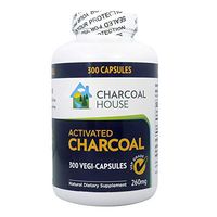 300 caps USP Activated Charcoal Capsules 260mg - Vegan 100% Pure Coconut Shell Charcoal No Filler