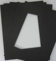 10 of 20x24 Black Pre-cut Acid-free BLACKCORE mat for 16x20 + back