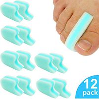 DRANDESIGNE Foam Toe Separators 3-Layer Foam Toe Spacer for Bunion Pain Relief Overlapping Toes and Hammer Toe Relief - 12Pack