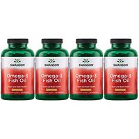 Swanson Omega 3 Fish Oil Supplement Heart Brain and Joint Support GMO-Free EFAs 180 mg EPA Plus 120 mg DHA 150 Softgel Capsules Lemon Flavor (4 Pack)