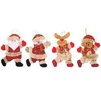 Libobo 4Pcs Christmas Ornaments Gift Santa Claus Snowman Tree Toy Doll Hang Decorations