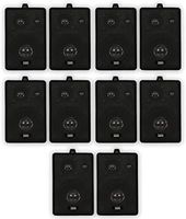 Acoustic Audio 251B Indoor Outdoor 3 Way Speakers 2000 Watt Black 5 Pair Pack 251B-5Pr