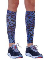 A.M.P.S. 35301 Unisex Printed Calf Compression Sleeve Blue Cheetah 2XL