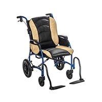 Troy Technologies | Premium Lightweight Portable Wheelchair, Deluxe Travel Package (Black/Tan)