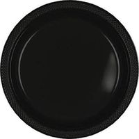 Bulk Round Plastic Plates | 50ct (7 inch, Black)