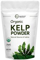 Sustainably US Grown, Organic Kelp Powder (Ascophyllum Nodosum), 1 Pound, Contains Natural Iodine for Thyroid Support, Body Wraps, Scrubs and Facials, No GMOs and Vegan Friendly