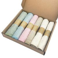 Bamboo Kitchen Dish Rags (6 Pack) Multi-Purpose Soft and Thick Cleaning Cloths [ Super Absorbent Kitchen Towels ] Durable and Eco-friendly Washcloths (9 x 7 inch)