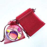LYSXP 100pcs 5X7 Inches Christmas Drawstring Organza Gift Bag Pouches Drawstring Organza Jewelry Candy Pouch Party Wedding Favor Gift Bags (Wine red, 5"x7" (13x18cm))