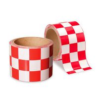 Low Vision Checkerboard Tape Red and White 3 In Wide