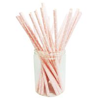 Chensheng Paper Straws Polka Dot Pattern Pink (100)