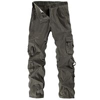 Jiayit Men's Men Cargo Work Pants Hiking Sport Holiday Cotton Multi-Pocket Overalls Outdoor Workwear Leisure Pants Cotton Trousers (34, Green)