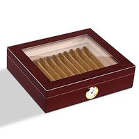 Giantex Desktop Cigar Humidor Tempered Glasstop w/Humidifier Hygrometer (25 Cigar)