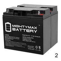 Mighty Max Battery 12V 18Ah SLA Battery for C.T.M. Homecare HS-360 Wheelchair - 2 Pack Brand Product
