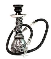 Dracarys Hookah by Dreki Pipes Smoking Hookah Shisha Pipe for Smoking and Collecting – Stylish, Smooth, Resin Pipe Vase Hose with Removable Parts Bowl 11.5 in with Full Accessories (Silver Dragon)