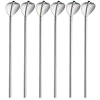 Stainless Steel Cocktail Spoon Straws,TANGON 2 in 1 Long Handle Mixing Spoon Stainless Steel Metal Drinking Straw Reusable Straws Tea Coffee Cocktail Stainless Steel Spoons Set