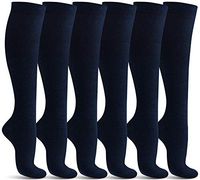 Women’s Compression Socks (6 Pack) – L/XL – Navy - Graduated Muscle Support, Relief and Recovery. Great for Running, Medical, Athletic, Diabetic, Travel, Pregnancy, Nursing (8-15 mmHg)