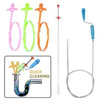 Springcorner 5 Pieces Drain Hair Remover, Plastic Drain Clog Remover Hair Remover Clog Remover Cleaning Tool Kit, Drain Relief Auger Cleaning Tool for Bath Tubs, Sink, Toilet