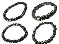Set of 4 Hematite Powerful Magnetic Bracelet for Arthritis Pain Releif or for Sports Related Therapy