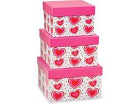 Gift Box Tower Set - (Vanletine) Flirty Hearts Square (4 Packs of 3 Nested Boxes) - WRAPS-NHB3FH