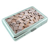 No Hate Letters Em1 Hip Silver Cigarette Case Id Holder Metal Wallet 4" X 2.75" RFID Protection