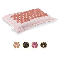 Acupressure Pillow - Organic Linen Cotton with Buckwheat Hull - Acupuncture Acupressure Pillow for Neck Pain, Back, Reflexology, Sciatica, Trigger Point, Massage Therapy, Stress Relief (Sherbet)