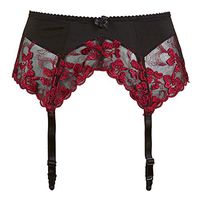 Zoylink Womens Garter Belt Stretchy Embroidery Lace Suspender Belt for Thigh Stocking Black