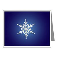Note Cards (20 Pack) Snowflake on Dark Blue