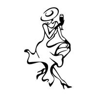 Leon Online Box Fashion Dress with Wine - Tribal Decal [12cm Black] Vinyl Sticker for Car, Bike, iPad, Laptop, MacBook, Helmet